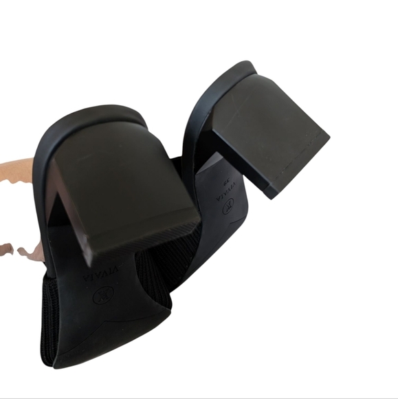 Vivaia Black Square Toe Sandals Pro Jade sz EU 39 - Picture 7 of 8